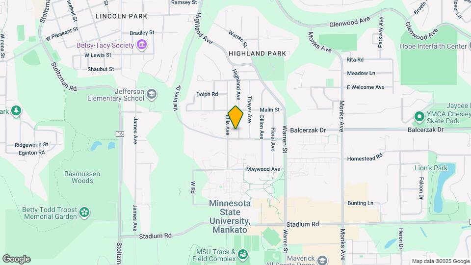 1228 Highland Ave Map and Location Details