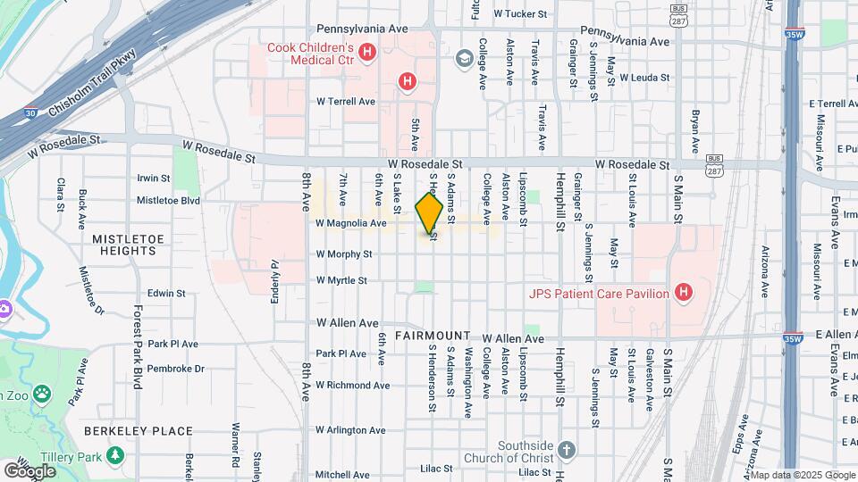 1316 S Henderson St Map and Location Details