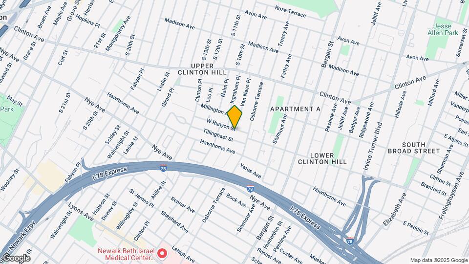 258 W Runyon St, Unit 2nd floor Map and Location Details