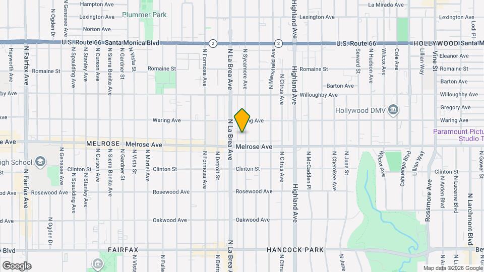 725 N Sycamore Ave Map and Location Details