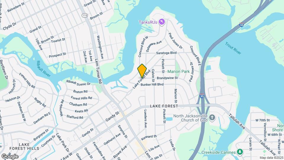 1162 Lake Forest Blvd Map and Location Details