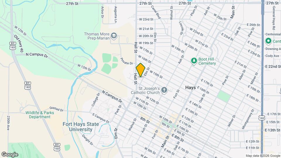 1305 Elm St Map and Location Details