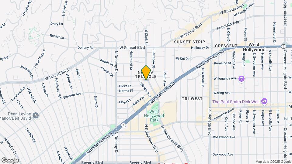 851 N San Vicente Blvd Map and Location Details