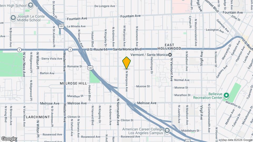 953 N Mariposa Ave Map and Location Details