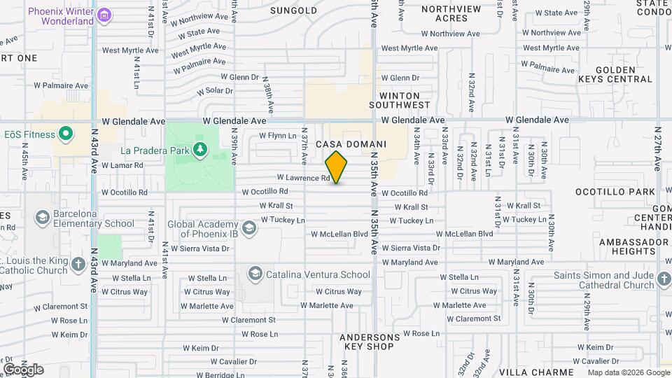 3608 W Ocotillo Rd Map and Location Details