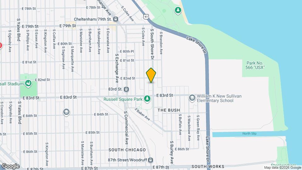 8222 S South Shore Dr Mapa y Detalles de la Ubicación