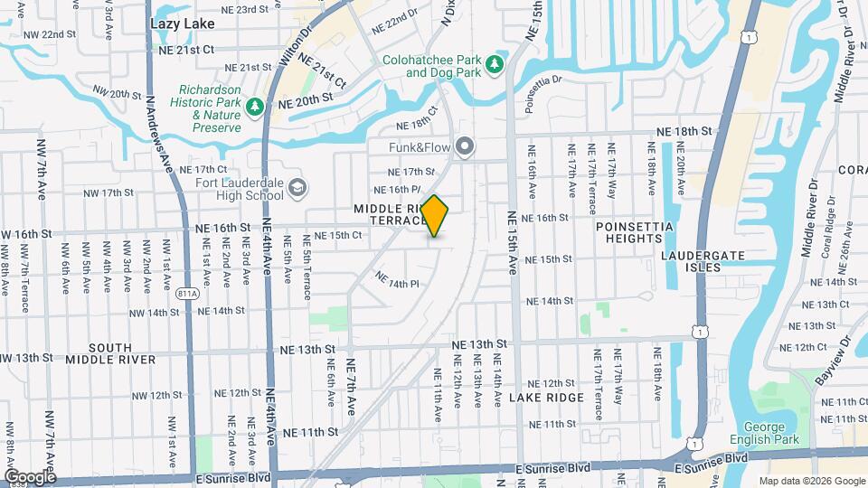 1105 NE 15th St, Unit 2 Map and Location Details