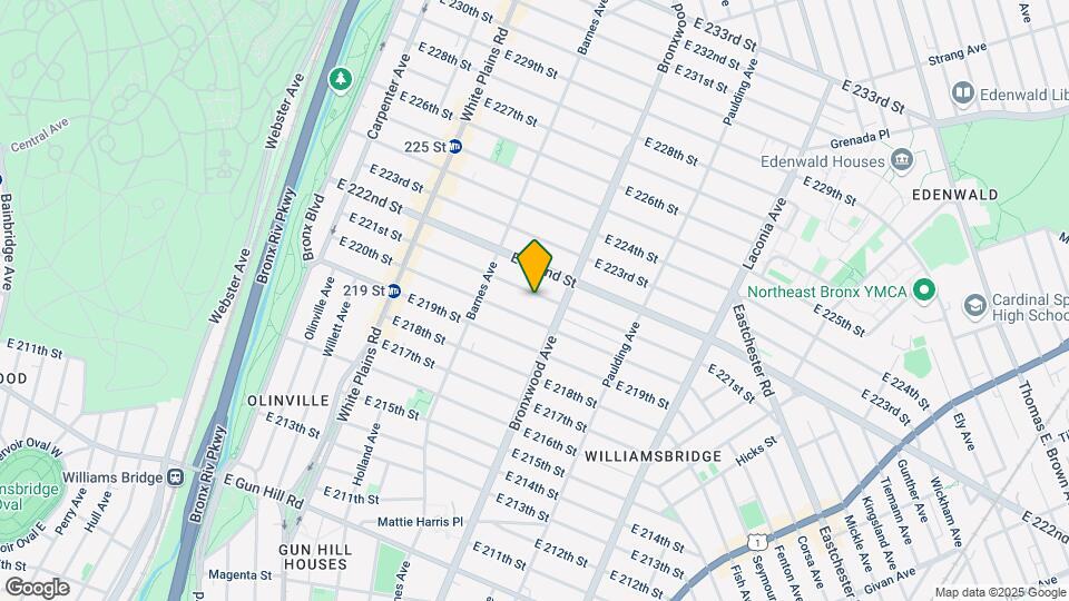 850 E 221st St Map and Location Details
