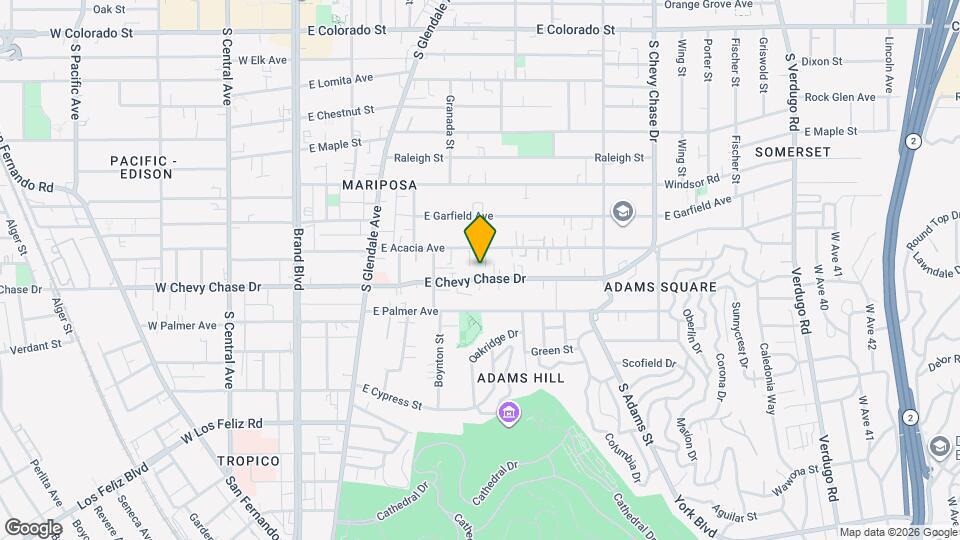 623 E Chevy Chase Dr, Unit C Mapa y Detalles de la Ubicación