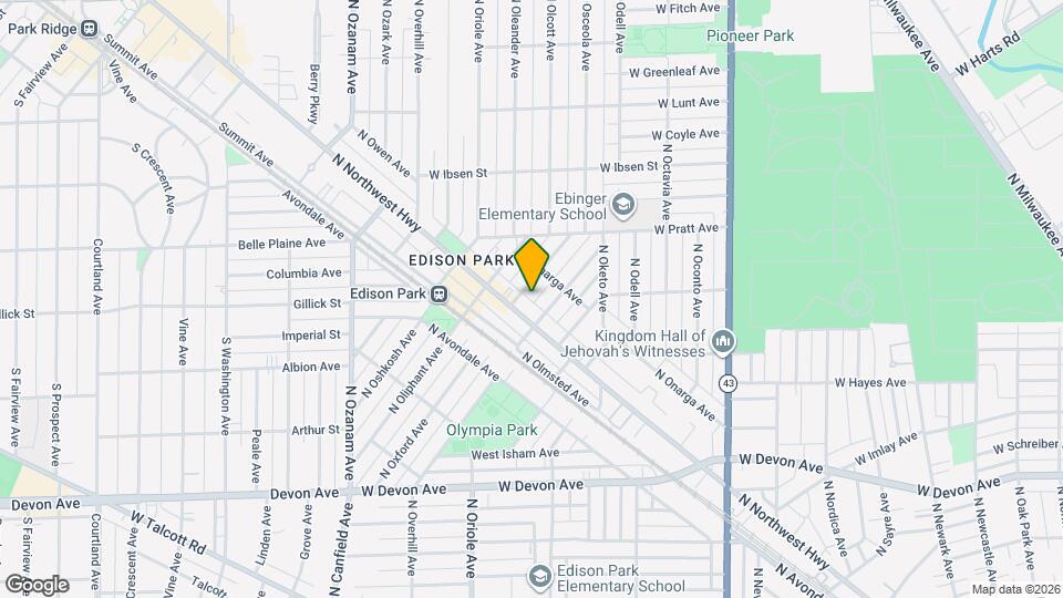 6717 N Oxford Ave, Unit 6717 2nd floor Map and Location Details