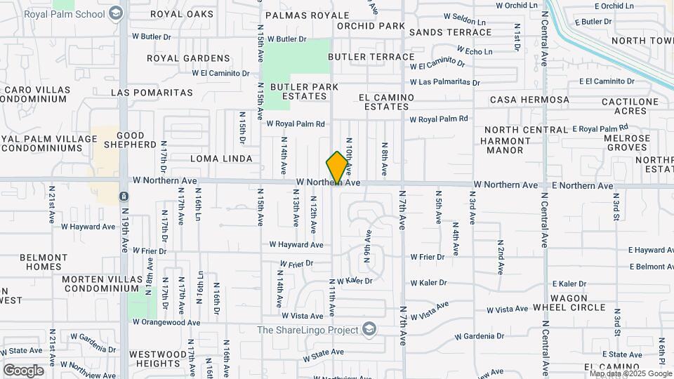 1011 W Northern Ave Mapa y Detalles de la Ubicación