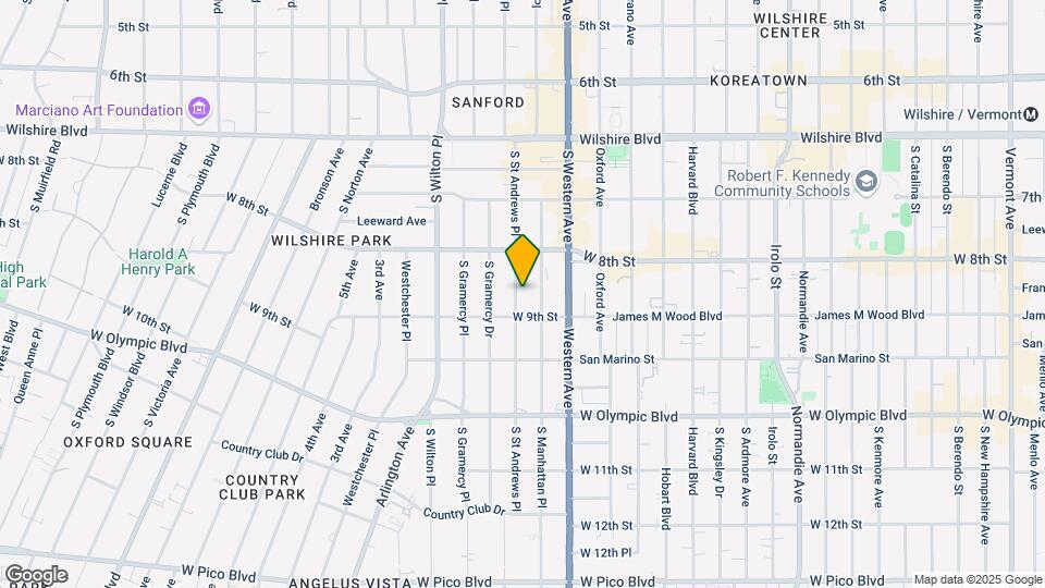 850 S St Andrews Pl Map and Location Details