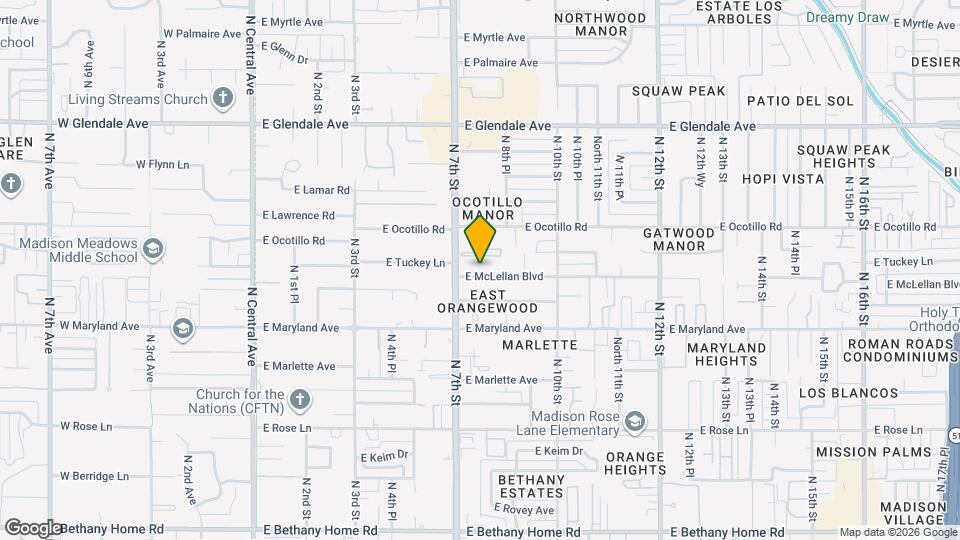 722 E McLellan Blvd Mapa y Detalles de la Ubicación