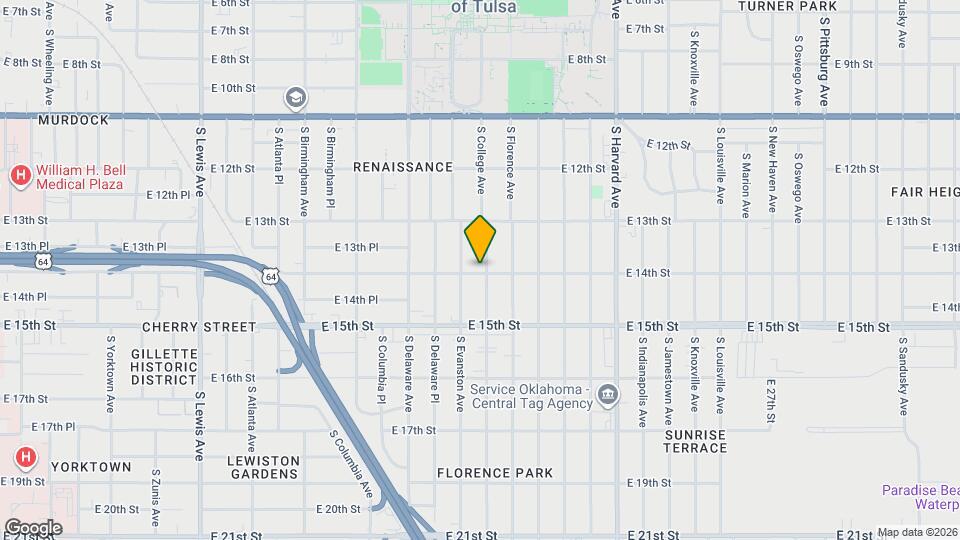 1348 S College Ave Mapa y Detalles de la Ubicación