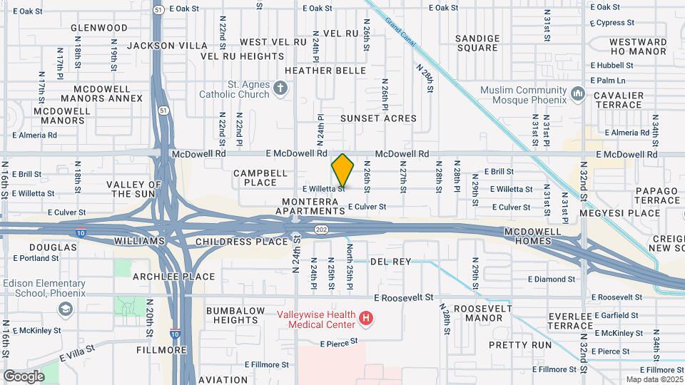 2513 E Willetta St Map and Location Details