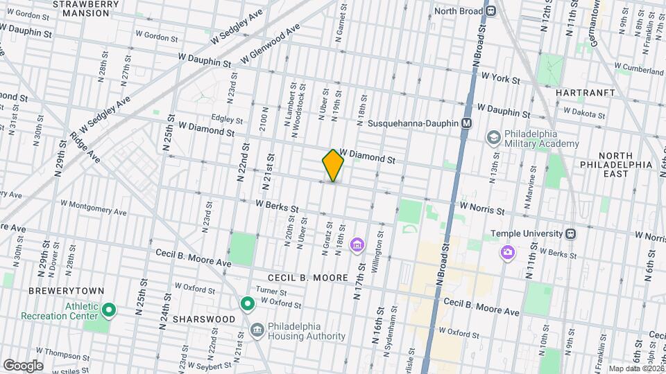 1826 W Norris St Map and Location Details