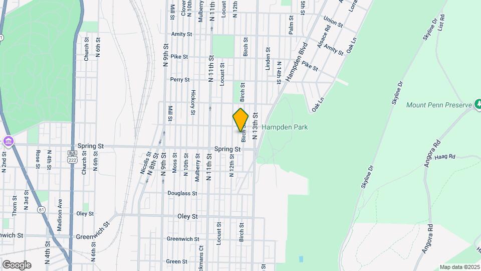 1040 Birch St Map and Location Details