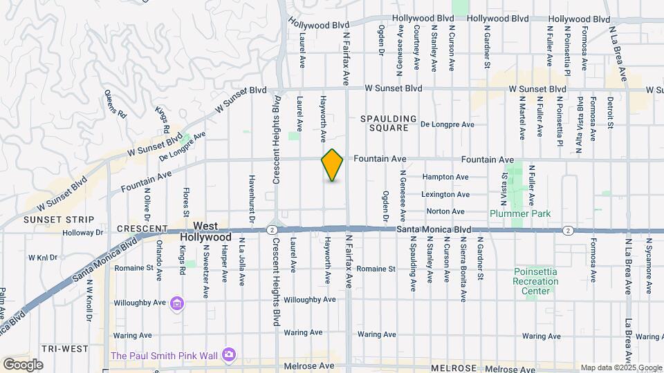 1234 N Hayworth Ave Map and Location Details