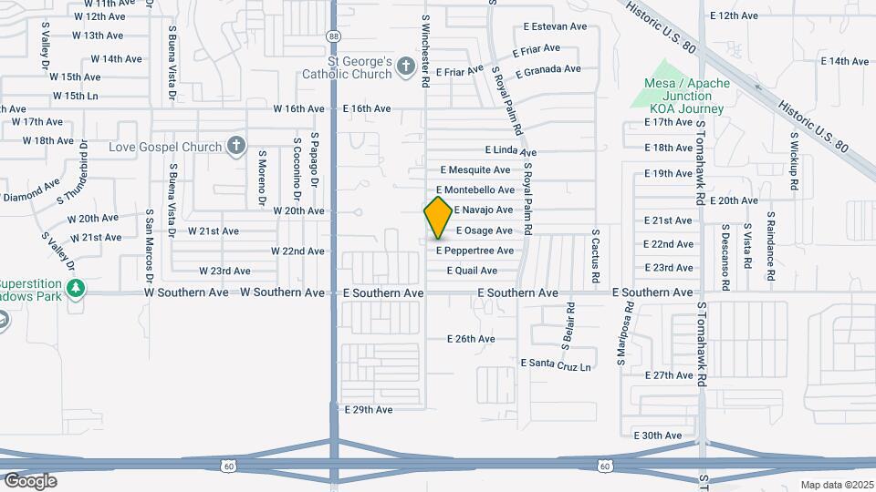 410 E Peppertree Ave Map and Location Details