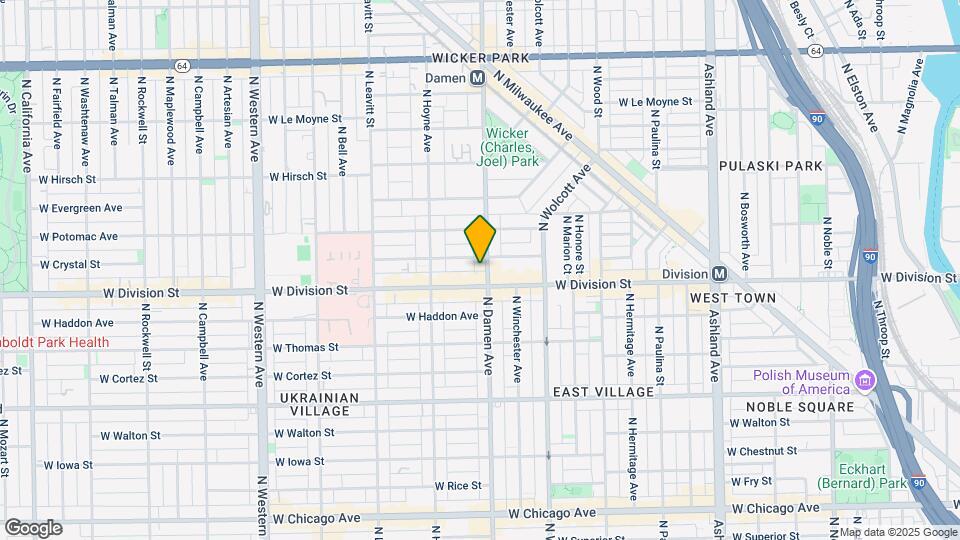 1214 N Damen Ave-Unit -Third Floor (#3) Map and Location Details