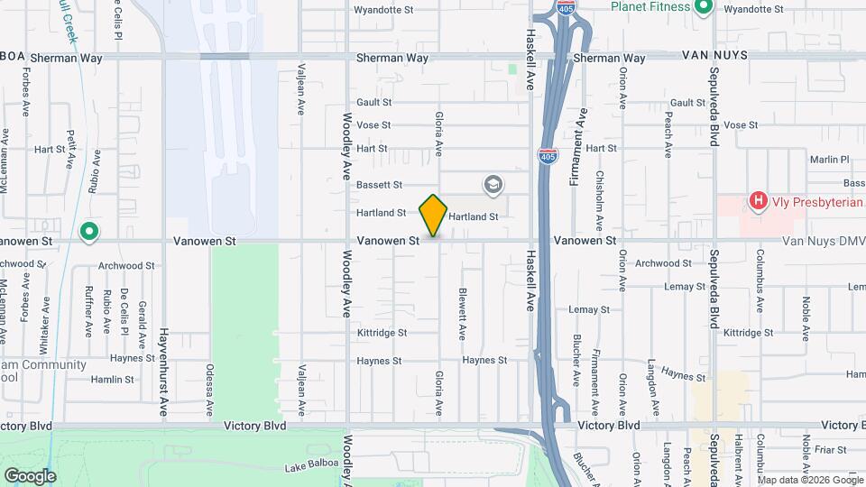 15909 Vanowen Apartments Map and Location Details