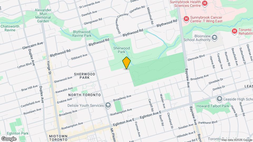 Light-Filled Furnished 1BR + Office with Private Garden | Yonge–Eglinton Map and Location Details