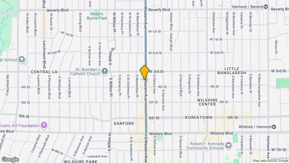 341 S Western Ave Map and Location Details