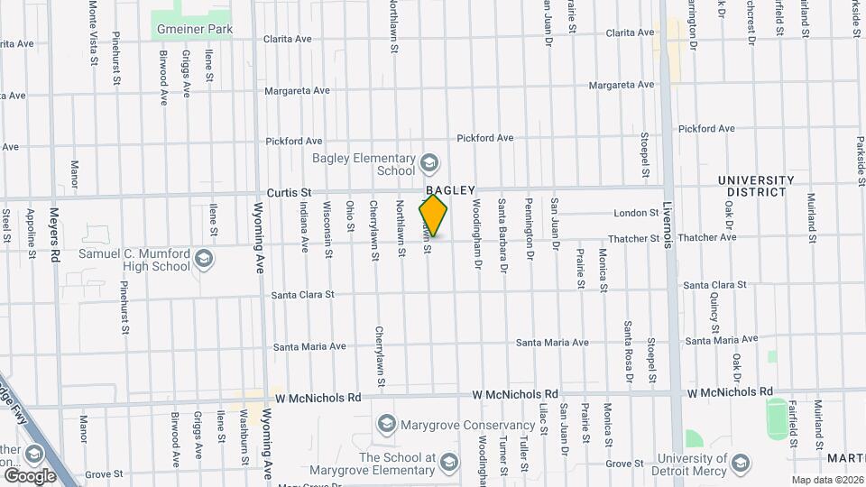 17614 Roselawn St, Unit Roselawn Mapa y Detalles de la Ubicación