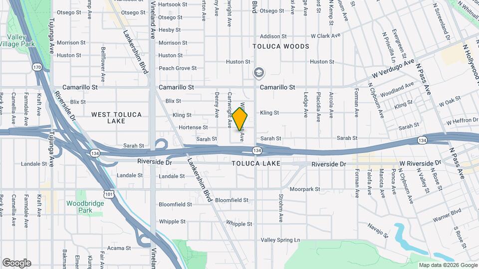 4607 Willowcrest Ave Map and Location Details