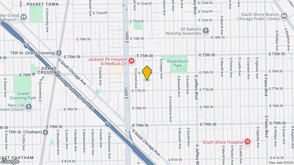 7631 S East End Ave, Unit 1 Mapa y Detalles de la Ubicación