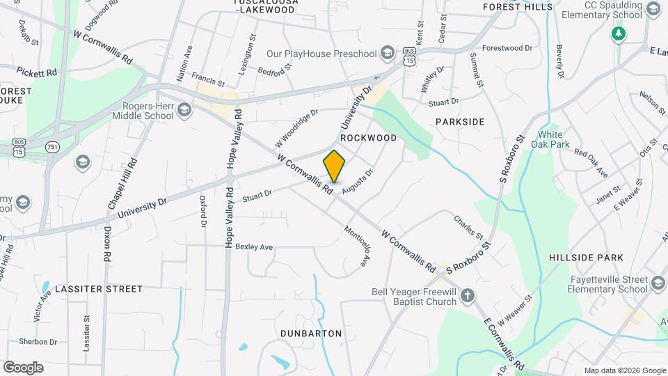 404 W Cornwallis Rd Map and Location Details