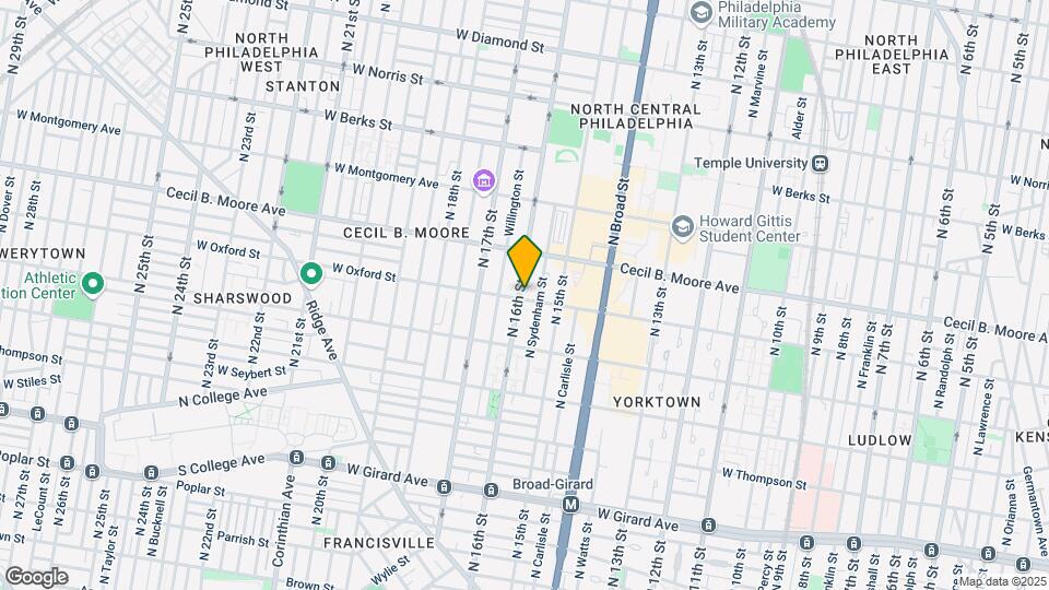 1521 W Oxford St Map and Location Details