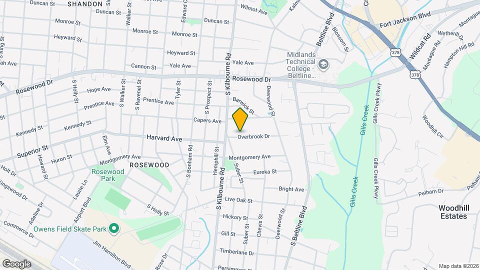 3845 Overbrook Dr Map and Location Details