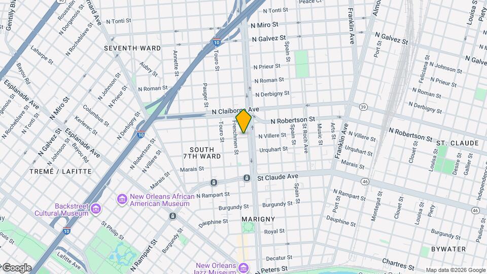 2123 N Villere St Map and Location Details