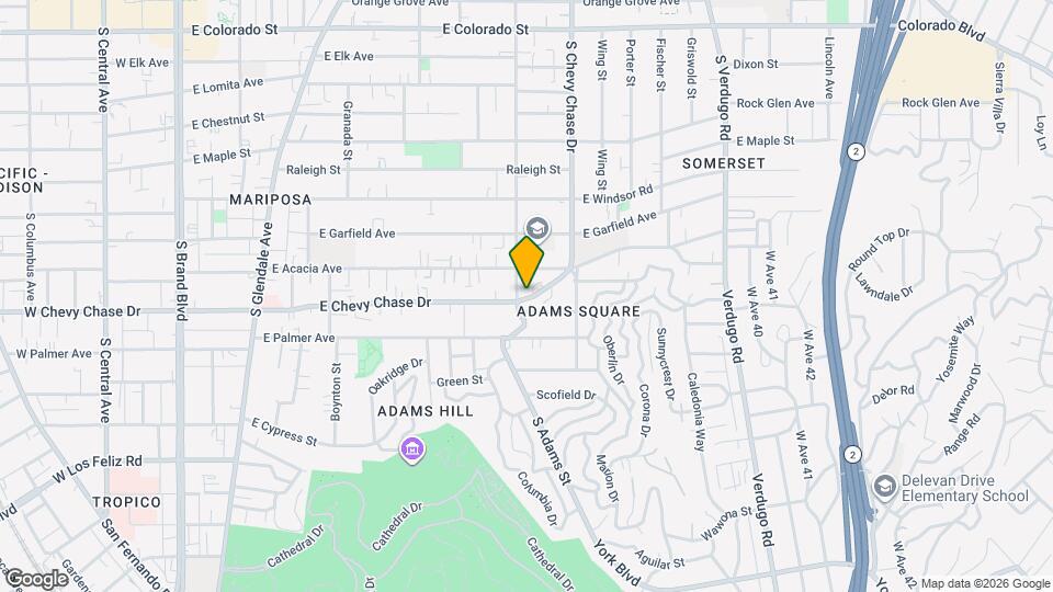 1105 E Chevy Chase Dr Map and Location Details