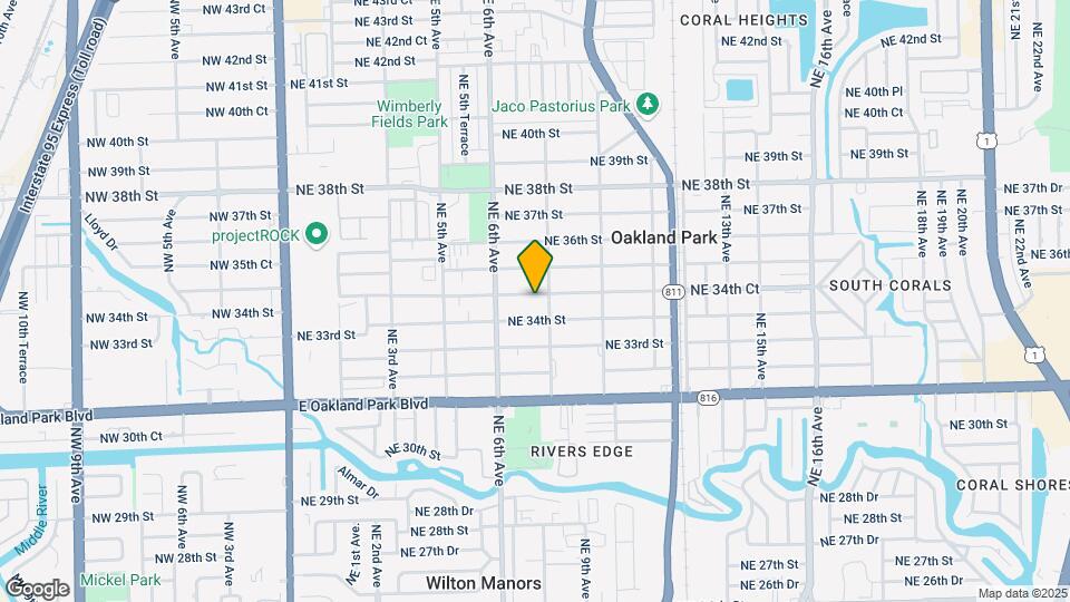 736 NE 34th Ct Map and Location Details