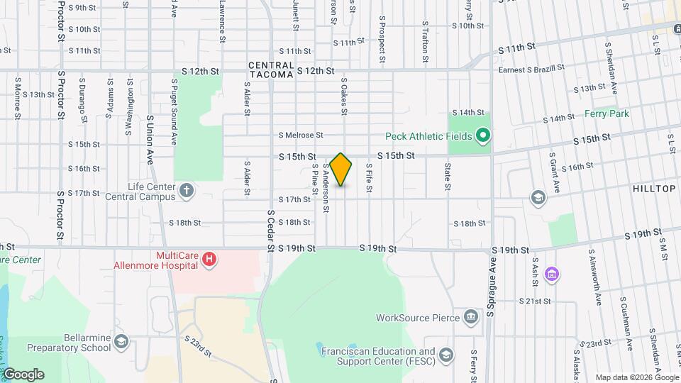 1542 S Oakes St Map and Location Details