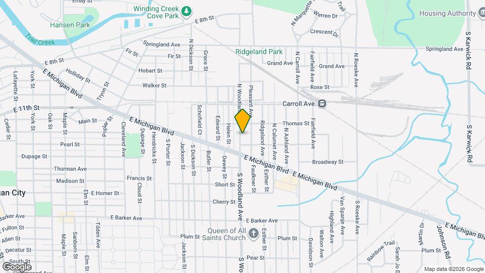 215 N Woodland Ave Map and Location Details