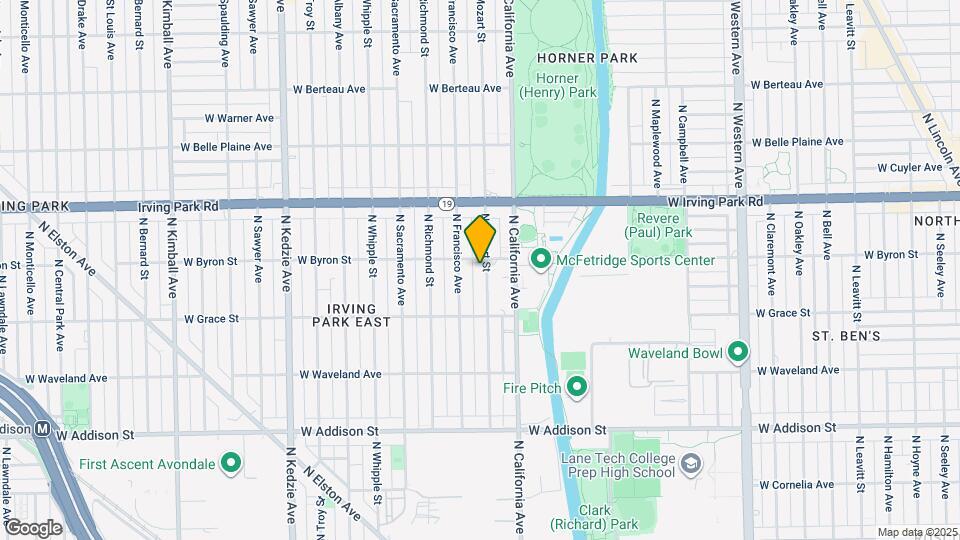 3848 N Mozart St, Unit #1 Map and Location Details