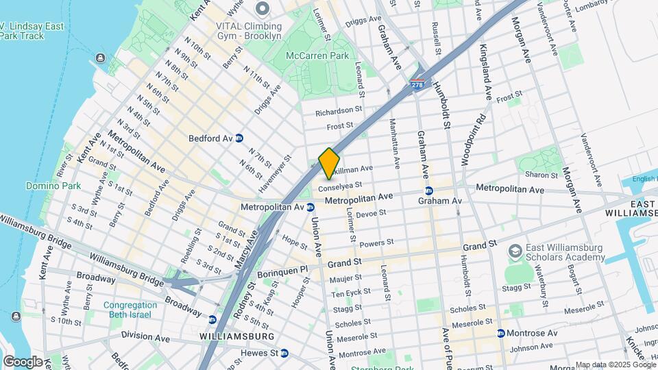 25 Conselyea St Mapa y Detalles de la Ubicación