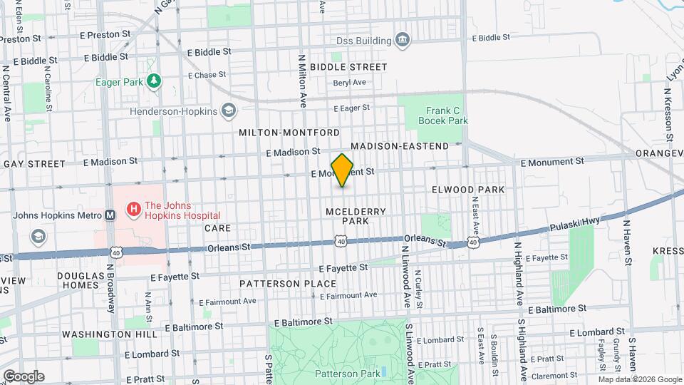 2620 McElderry St Map and Location Details