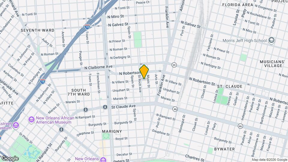 2416 N Villere St Map and Location Details