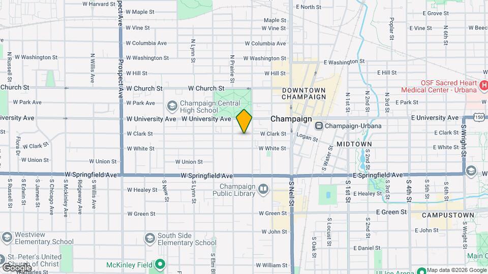 302 W Clark St Map and Location Details