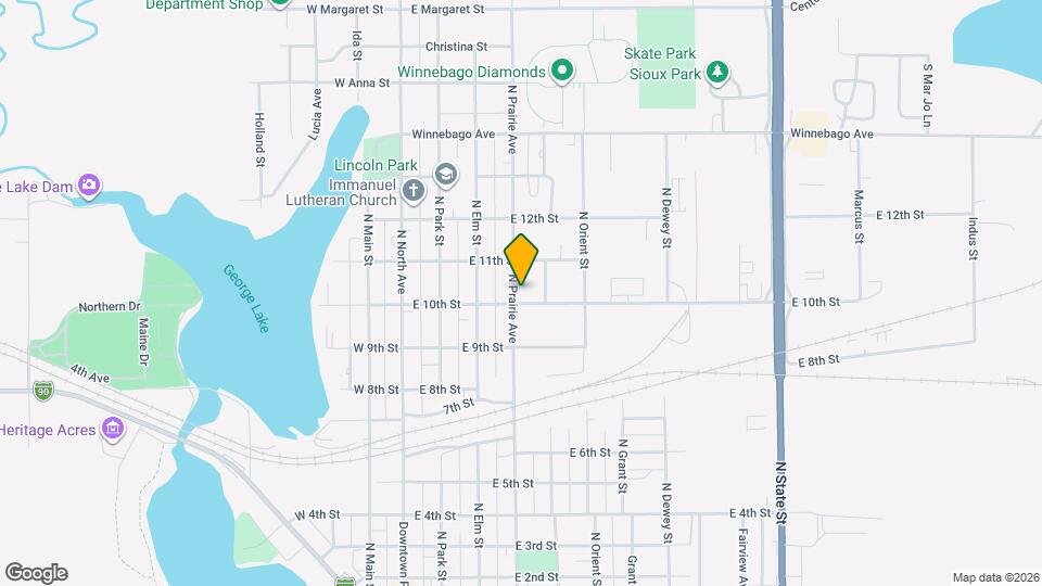 1004 N Prairie Ave Map and Location Details