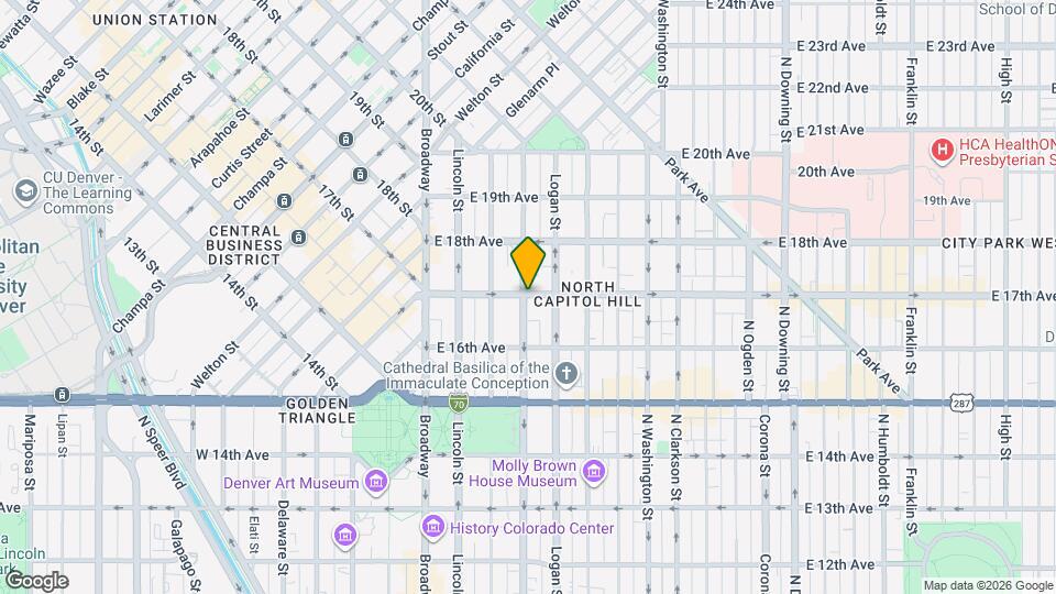 300 E 17th Ave, Unit 206 Map and Location Details