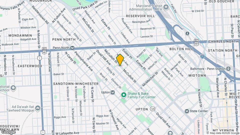 1920 McCulloh St Map and Location Details