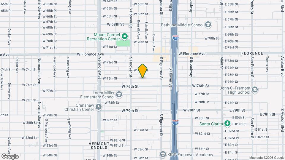 636 W 75th St Mapa y Detalles de la Ubicación