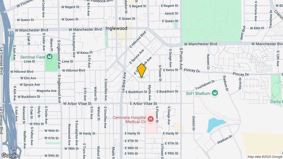 907 E La Brea Dr Map and Location Details