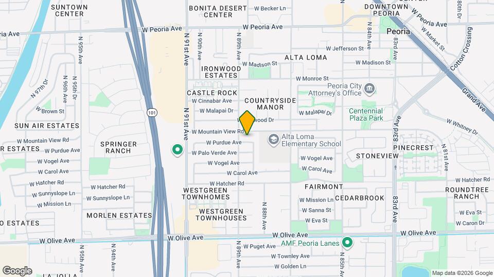 8834 W Purdue Ave Mapa y Detalles de la Ubicación