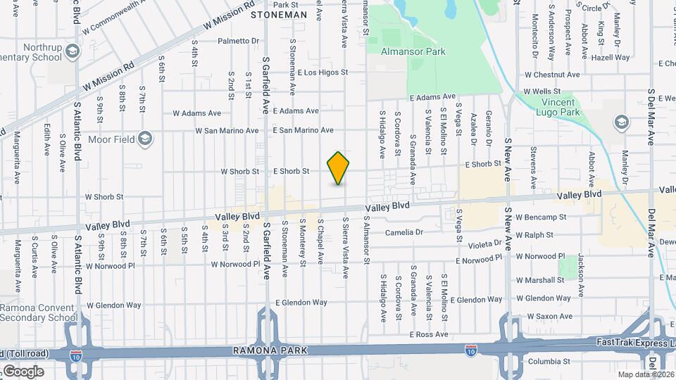 1225 S Sierra Vista Ave Map and Location Details